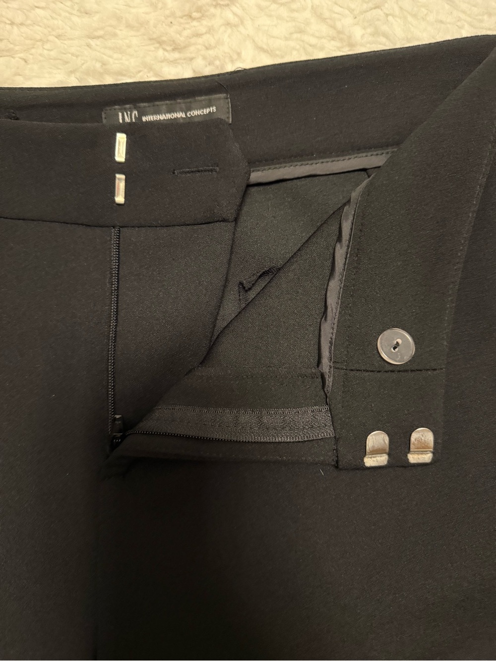 INC International Concepts Black Wide-Leg Pants with Pink & White Side Stripes - Picture 5 of 7